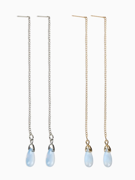 Цена за 6 шт. Серьги висячие со стразами «Цепочки» льдинка, цвет МИКС, 9 см