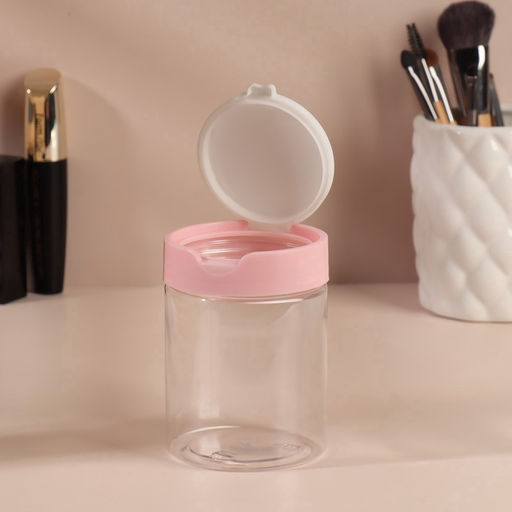 Цена за 2 шт. Органайзер для хранения, с крышкой, d=7×9 см, 280 мл, белый, розовый