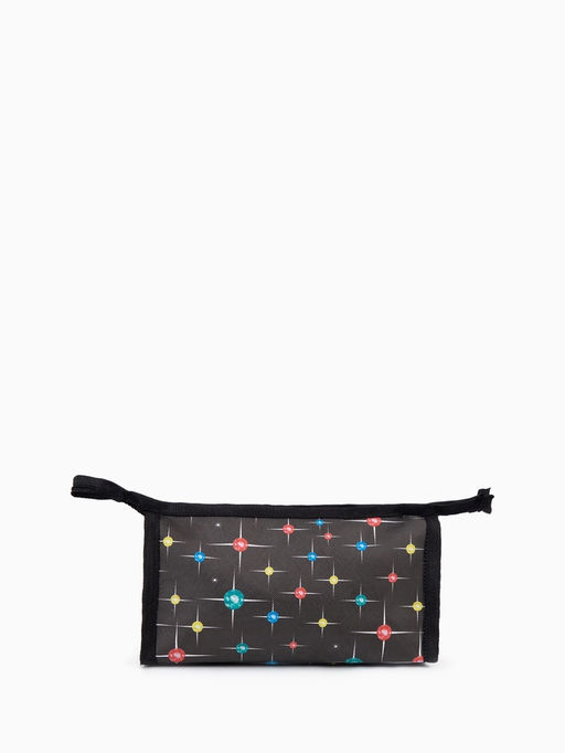 Косметичка на молнии, треугольная, маленькая, с рисунком «Мерцание» чёрный