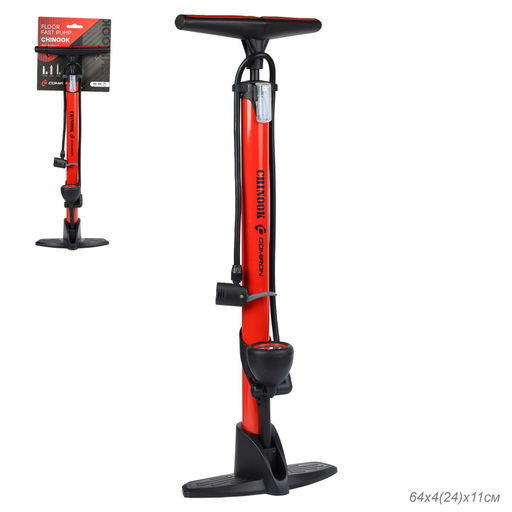 Насос напольный с манометром COMIRON CHINOOK, стальной цилиндр, ручка и ножки литой PP пластик, Presta-Schrader-Dunlop, 11 бар, вес 871гр. /уп 20 - Галеонтрейд фото 9