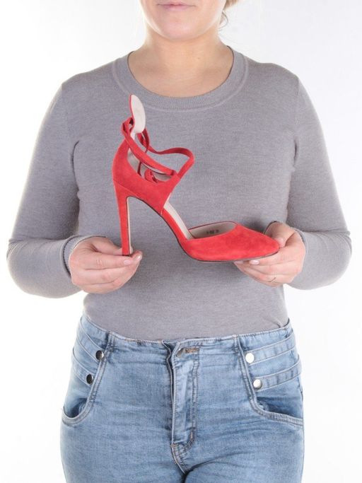 06-V-892 RED Туфли женские (натуральная замша) - Фабричный китай фото 4