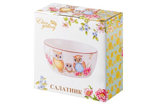 Салатник 14*14*6 см 600 мл Совушки NEW BONE CHINA - Elan gallery фото 4