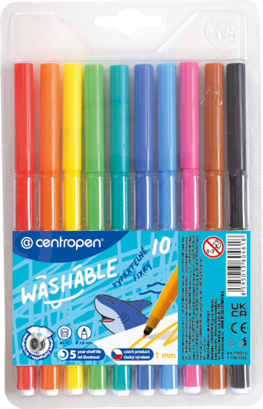 Centropen Набор цветных фломастеров WASHABLE TP 7790/10 10 цв 7790/10