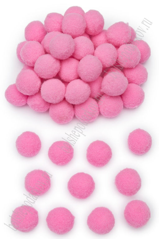 Помпоны Premium 1,8-2 см (100 шт) SF-3309, розовый №02