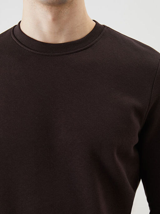 Bisiklet Yaka Uzun Kollu Bask?l? Erkek Sweatshirt