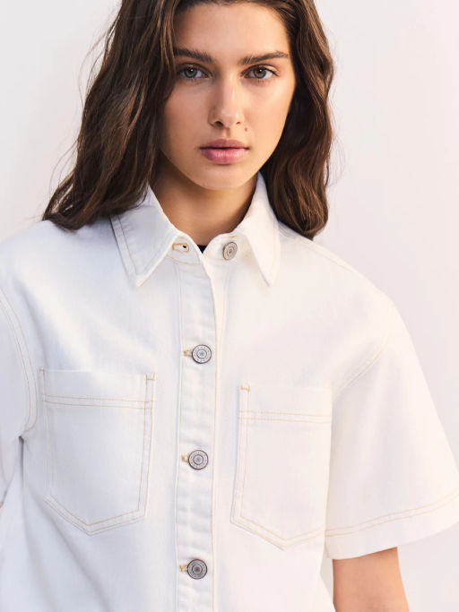 Джинсовая рубашка с коротким рукавом ZR2605092346-1 / Zarina