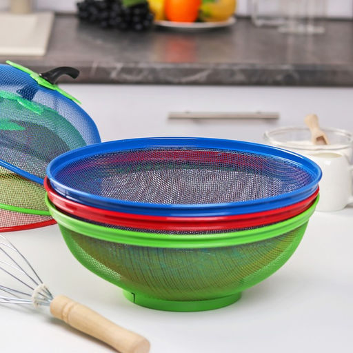 Сито с крышкой для хранения продуктов Доляна «Вкус», d=25 см, МИКС