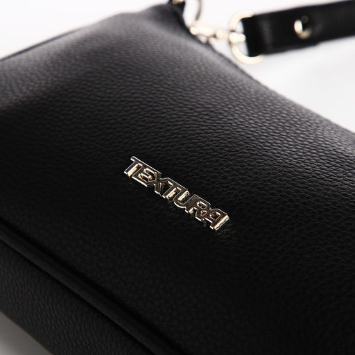 Сумка женская багет TEXTURA на молнии, 26×4×14 см, чёрная