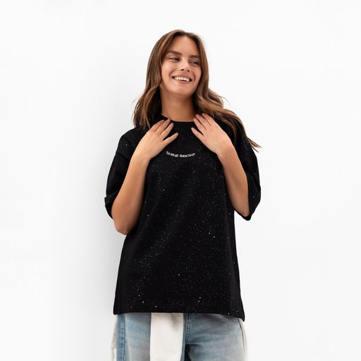 Футболка женская MIST Shine Bright, размер L, черная