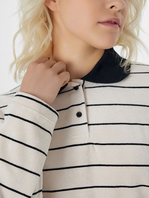 Поло женское бежевое в полоску - Mark formelle фото 4