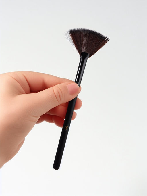 Цена за 2 шт. Кисть для макияжа, веерная, 16.5 (±1) см, чёрная