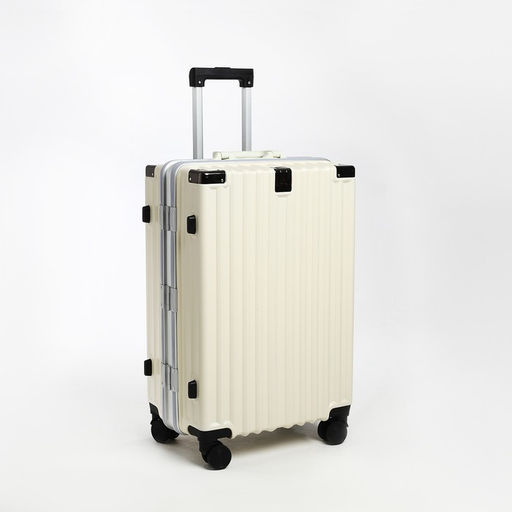 Чемодан средний 24, отдел на молнии, 2 кодовых замка, 4 колеса, крючок, цвет бежевый - Simaland фото 2