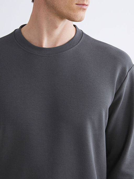 Bisiklet Yaka Nak??l? Erkek Sweatshirt