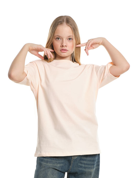 Футболка однотонная база 22-1405 персиковый - Mini maxi фото 2