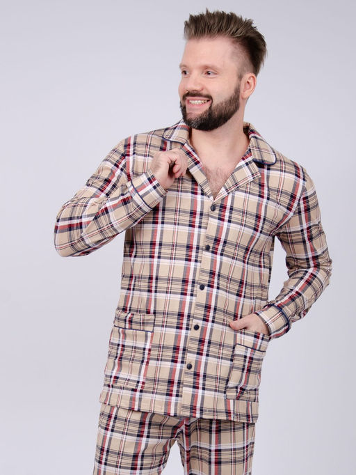 Пижама "Премиум" бежевая, трикотаж