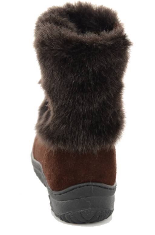 Унты женские на литой подошве. Коричн. Мех норка коричн. Короткие. Молния - Roshva фото 3