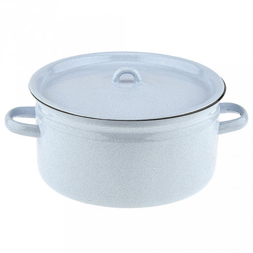 Сочная клубника Кастрюля эмалированная 5,5л, форма цилиндрическая, металлическая крышка, металлические ручки, белый рябчик (Россия) - Домашняя мода фото 4