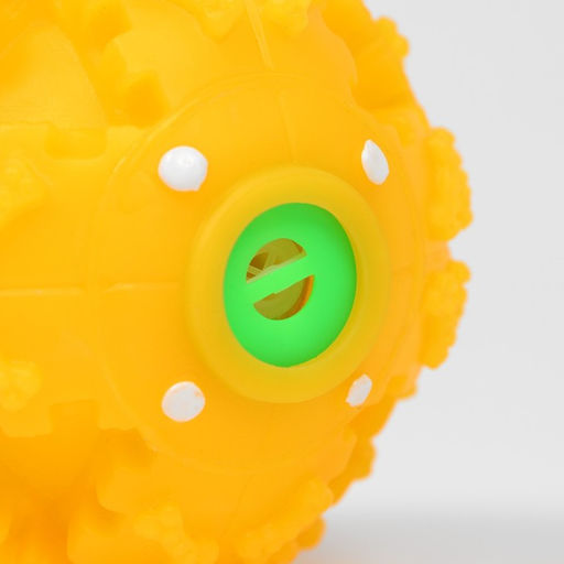 Квакающий мяч для собак большой, жёсткий, 9,5 см, жёлтый - Пижон фото 6