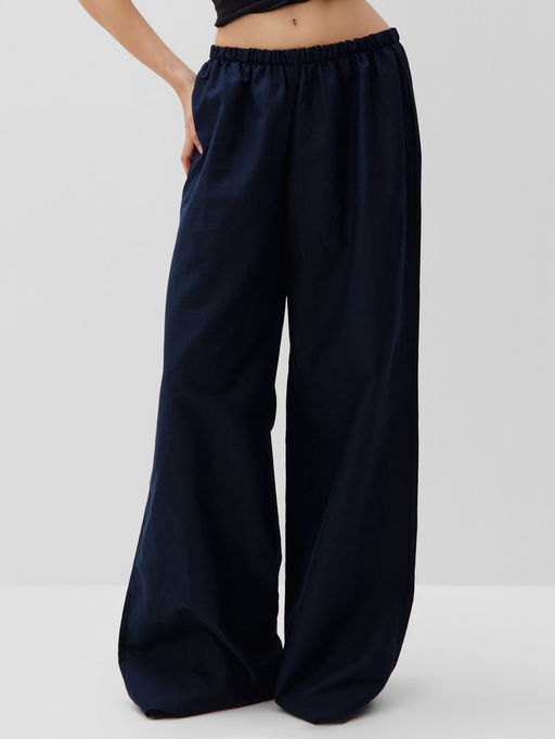 Брюки женские oversize MINAKU: Safari, синие, размер 48
