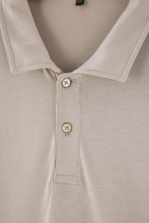 Gri Regular/Normal Kesim Modal __erikli Polo Yaka T-shirt TMNSS26PO00043 - Trendyolmilla фото 2