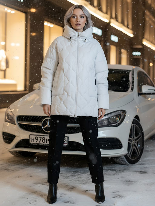 Куртка женская демисезонная с капюшоном серого цвета 1140Sr - Mtforce фото 20