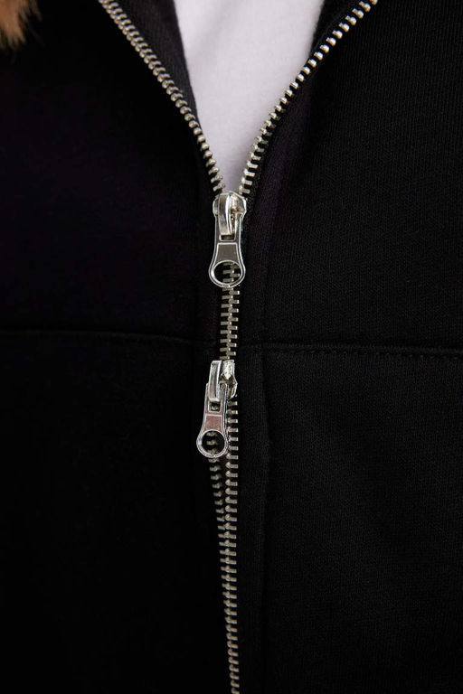 Толстовка Cool Standard Fit с капюшоном на молнии - Defacto фото 5