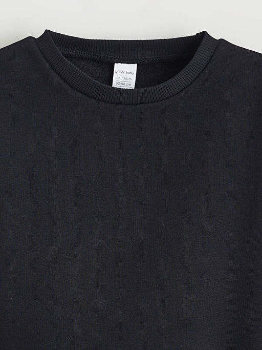 Bisiklet Yaka Erkek Bebek Kal?n Sweatshirt