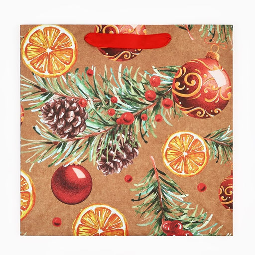 Пакет крафтовый квадратный Новогоднее настроение, 30 30 12 см - Дарите счастье фото 9