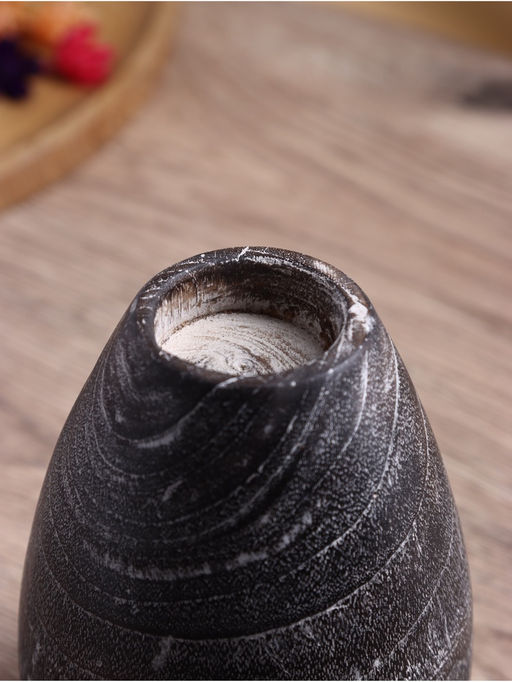 Подсвечник «Чимахи», d=4 см, 10×10×15 см, дерево джати, тёмно-коричневый