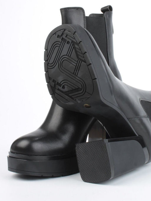 04-M3-1469 BLACK Ботильоны зимние женские (натуральная кожа, натуральный мех)