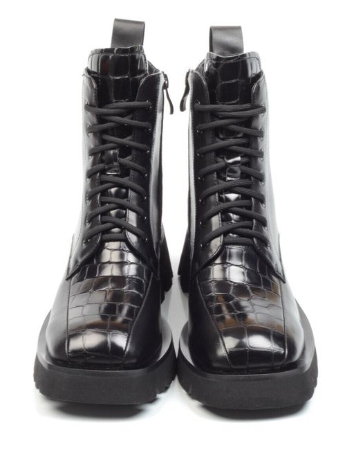 01-CG34-1 BLACK Ботинки демисезонные женские (натуральная кожа, байка)