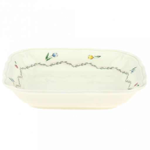 Ласковый май Тарелка глубокая фарфоровая 20,2х20х4см, 700мл, с деколью, рельефный декор, волнистый край, кремовый (Китай) - Домашняя мода фото 2