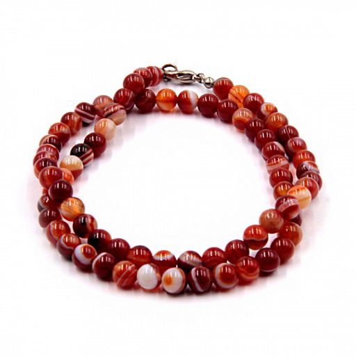 Бусы из камня Сердоникс на счастье 6мм