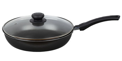 Калитва Сковорода 260мм 1 ручка,стеклянная крышка,антипригарное покрытие Атлас  фото 6