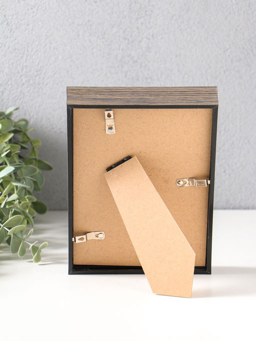 Фоторамка пластик 13х18 см "Ламберто" бежево-чёрный с золотом 19х14х3,5 см