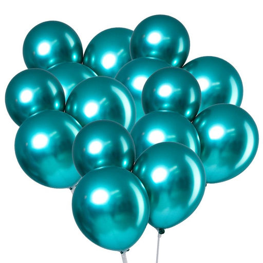 Шары воздушные латексные 9" «Хром», металл, набор 50 шт., цвет зелёный
