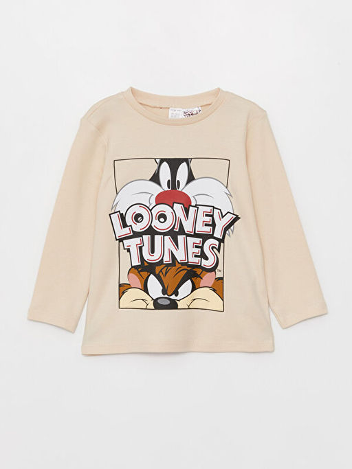 Bisiklet Yaka Uzun Kollu Looney Tunes Bask?l? Erkek Bebek Pijama Tak?m? - Waikiki фото 2