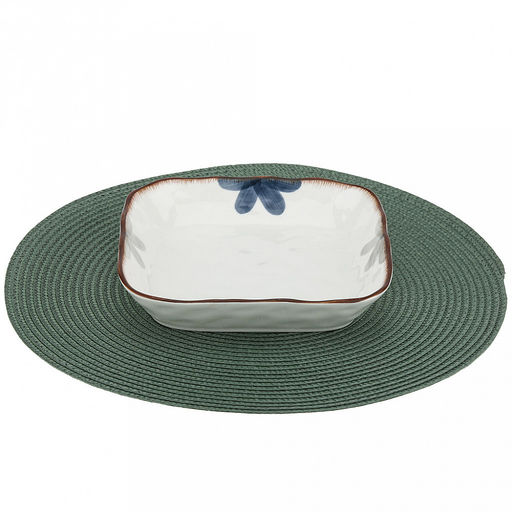 Аквилегия Тарелка глубокая фарфоровая 200х200мм h40мм, 800мл, квадратная, с деколью, волнистый край, отводка (Китай) - Домашняя мода фото 5