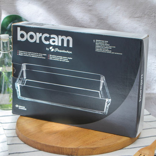 Форма для выпечки и запекания Paşabahçe Borcam, 36.7×25.7×6 см, жаропрочное стекло, прозрачная