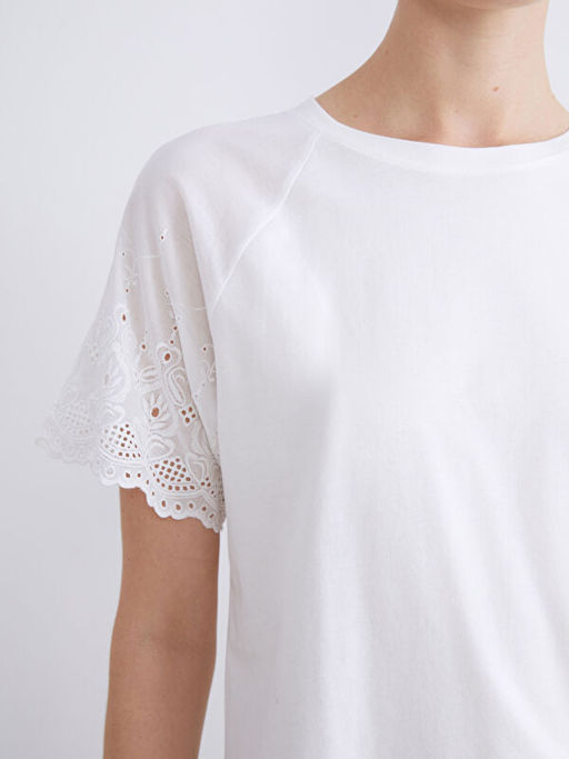 Bisiklet Yaka Ajurlu Bluz