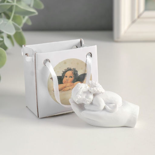 Фигурка полистоун «Белоснежный ангел в ладошке», 5.2×3×3 см, МИКС