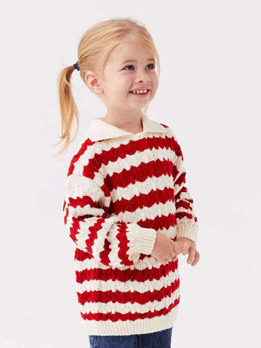 Polo Yaka Uzun Kollu K?z Bebek Triko Kazak - Waikiki фото 2