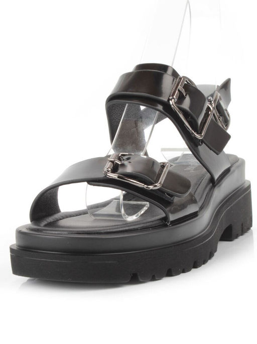 08-PEAG64-2 BLACK Босоножки женские (натуральная кожа)