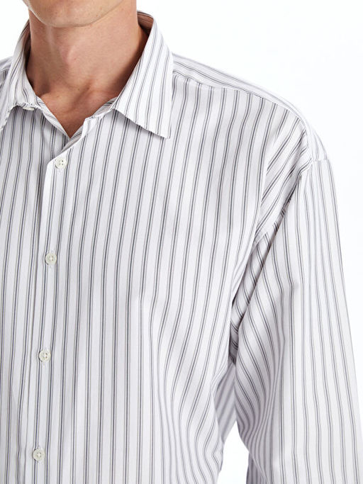 Rahat Kal?p Uzun Kollu ?izgili Erkek G?mlek