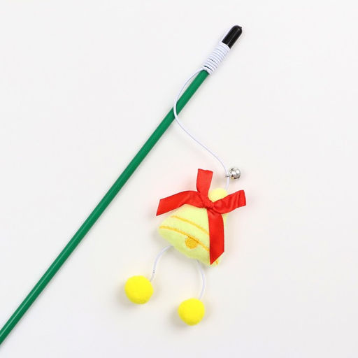 Дразнилка-удочка для кошек с бубенчиком Колокольчик, 40 см - Пижон фото 6