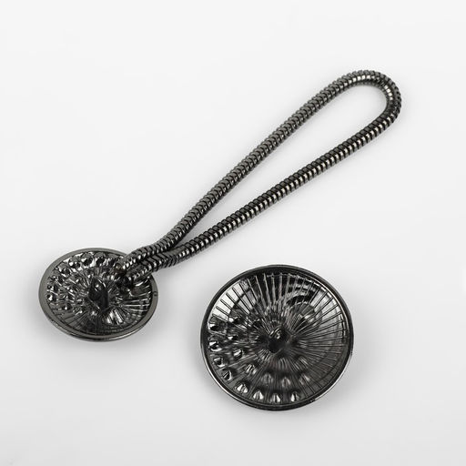 Декоративная застёжка, d = 2,5/3 см, цвет чёрный