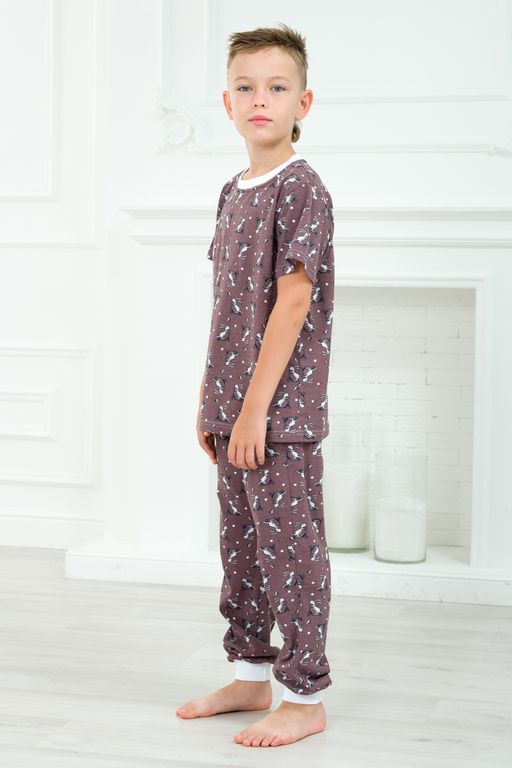 Пижама подростковая из футболки и брюк из кулирки Зайцы - Амадэль фото 3