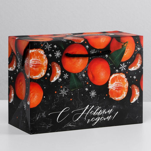Пакет-коробка «Мандарины», 28 х 20 х 13 см