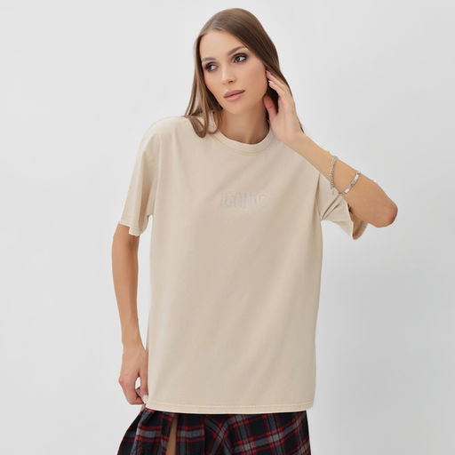 Футболка из вареного хлопка женская Mist Icon, размер M, молочная