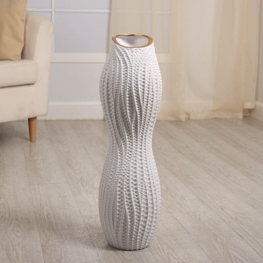 Ваза напольная «Дуайт», h=60 см, керамика, белая